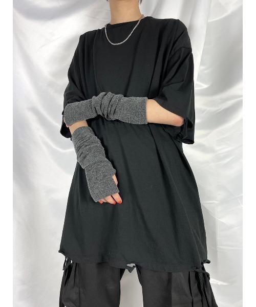 XU（エックスユー）の「【XU/エックスユー】damage tee/ダメージ Tシャツ シンプル インナー 重ね着（Tシャツ/カットソー・メンズ・ホワイト/ブラック/グレー・ONE SIZE）」の2枚目の写真