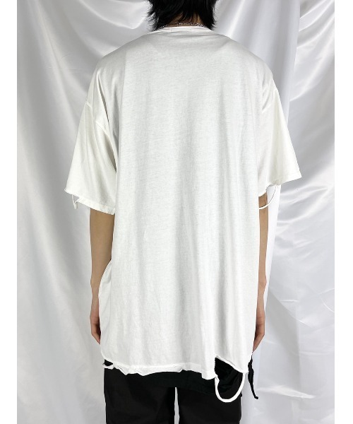 XU（エックスユー）の「【XU/エックスユー】damage tee/ダメージ Tシャツ シンプル インナー 重ね着（Tシャツ/カットソー・メンズ・ホワイト/ブラック/グレー・ONE SIZE）」の7枚目の写真