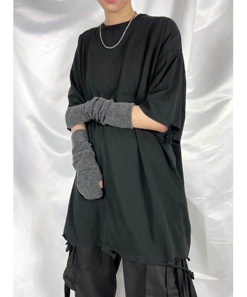 XU（エックスユー）の「【XU/エックスユー】damage tee/ダメージ Tシャツ シンプル インナー 重ね着（Tシャツ/カットソー・メンズ・ホワイト/ブラック/グレー・ONE SIZE）」の9枚目の写真