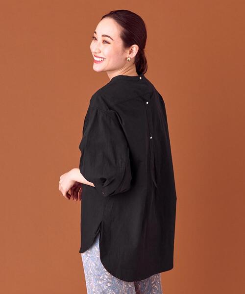 closet story(クローゼットストーリー)の「<closet story>□PO ピンタック チュニック ブラウス -手洗い可能-(シャツ/ブラウス・レディース・ホワイト/ブラック・FREE)」の2枚目の写真