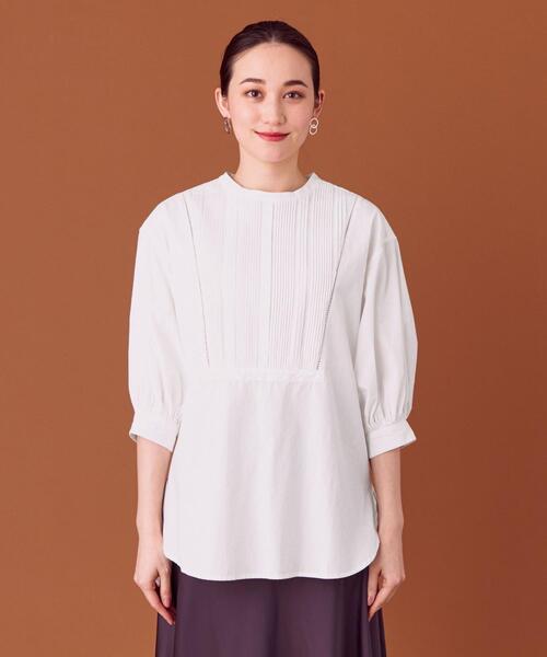 closet story(クローゼットストーリー)の「<closet story>□PO ピンタック チュニック ブラウス -手洗い可能-(シャツ/ブラウス・レディース・ホワイト/ブラック・FREE)」の11枚目の写真