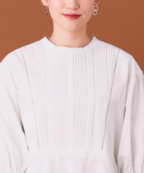 closet story(クローゼットストーリー)の「<closet story>□PO ピンタック チュニック ブラウス -手洗い可能-(シャツ/ブラウス・レディース・ホワイト/ブラック・FREE)」の3枚目の写真