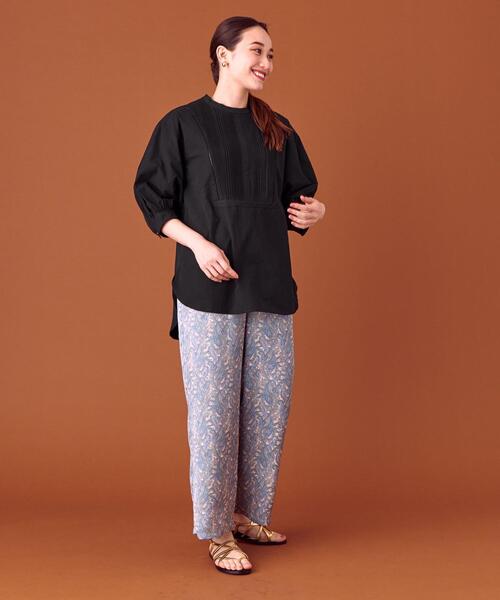 closet story(クローゼットストーリー)の「<closet story>□PO ピンタック チュニック ブラウス -手洗い可能-(シャツ/ブラウス・レディース・ホワイト/ブラック・FREE)」の6枚目の写真