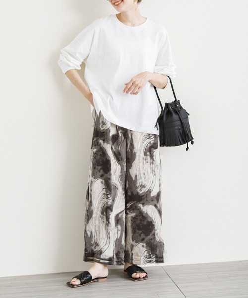 La-gemme(ラジェム)の「線画フラワー&マーブル柄パンツ(その他パンツ・レディース・ホワイト系その他/ブラック系その他/ブラック系その他2/ベージュ系その他2・M/L)」の11枚目の写真