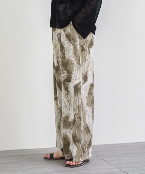 La-gemme(ラジェム)の「線画フラワー&マーブル柄パンツ(その他パンツ・レディース・ホワイト系その他/ブラック系その他/ブラック系その他2/ベージュ系その他2・M/L)」の16枚目の写真