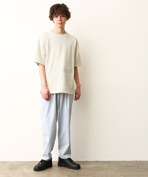 JUNRED（ジュンレッド）の「ローゲージカノコＴシャツ（Tシャツ/カットソー・メンズ・グレー/ホワイト/ネイビー・M/L/LL）」の21枚目の写真