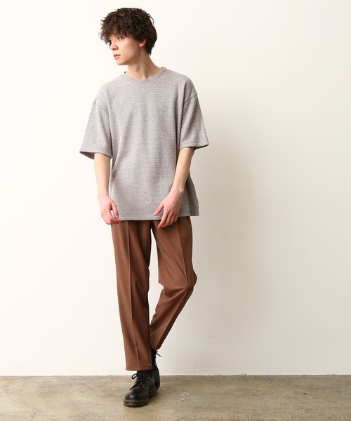 JUNRED（ジュンレッド）の「ローゲージカノコＴシャツ（Tシャツ/カットソー・メンズ・グレー/ホワイト/ネイビー・M/L/LL）」の16枚目の写真