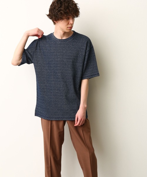 JUNRED（ジュンレッド）の「ローゲージカノコＴシャツ（Tシャツ/カットソー・メンズ・グレー/ホワイト/ネイビー・M/L/LL）」の9枚目の写真