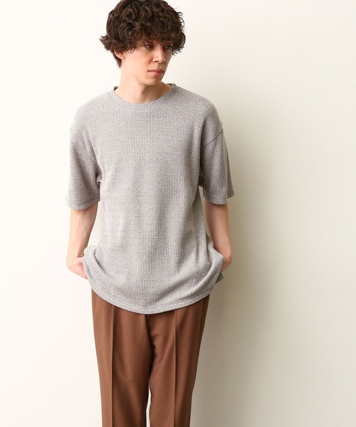 JUNRED（ジュンレッド）の「ローゲージカノコＴシャツ（Tシャツ/カットソー・メンズ・グレー/ホワイト/ネイビー・M/L/LL）」の18枚目の写真