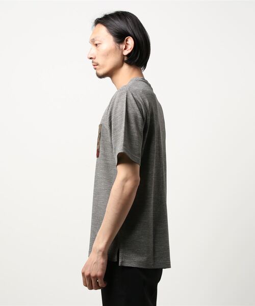 JUNRED（ジュンレッド）の「ウェーブワッフルプリントポケットT（Tシャツ/カットソー・メンズ・ホワイト/グレー/ブラック/ブルー系その他/ベージュ・M/L/LL）」の6枚目の写真