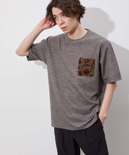 JUNRED（ジュンレッド）の「ウェーブワッフルプリントポケットT（Tシャツ/カットソー・メンズ・ホワイト/グレー/ブラック/ブルー系その他/ベージュ・M/L/LL）」の20枚目の写真