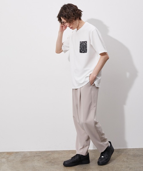 JUNRED（ジュンレッド）の「ウェーブワッフルプリントポケットT（Tシャツ/カットソー・メンズ・ホワイト/グレー/ブラック/ブルー系その他/ベージュ・M/L/LL）」の11枚目の写真