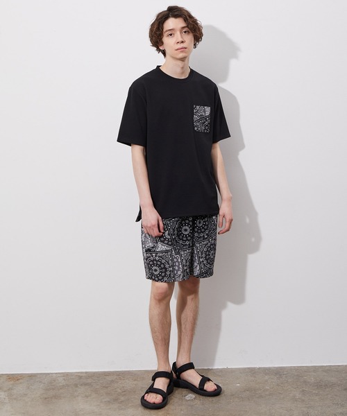 JUNRED（ジュンレッド）の「ウェーブワッフルプリントポケットT（Tシャツ/カットソー・メンズ・ホワイト/グレー/ブラック/ブルー系その他/ベージュ・M/L/LL）」の14枚目の写真