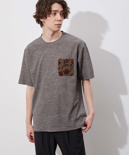 JUNRED（ジュンレッド）の「ウェーブワッフルプリントポケットT（Tシャツ/カットソー・メンズ・ホワイト/グレー/ブラック/ブルー系その他/ベージュ・M/L/LL）」の22枚目の写真