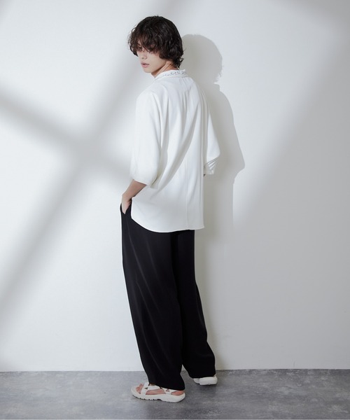 Loose/ルース（ルース）の「ドレープルーズ バルーンシェフパンツ（その他パンツ・メンズ・ブラック/オフホワイト・S/M/L）」の17枚目の写真