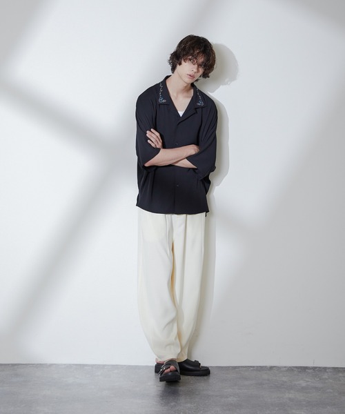 Loose/ルース（ルース）の「ドレープルーズ バルーンシェフパンツ（その他パンツ・メンズ・ブラック/オフホワイト・S/M/L）」の7枚目の写真