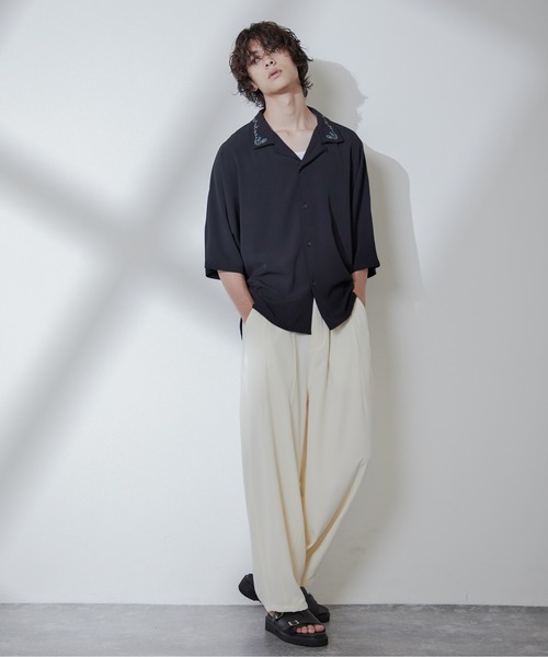 Loose/ルース（ルース）の「ドレープルーズ バルーンシェフパンツ（その他パンツ・メンズ・ブラック/オフホワイト・S/M/L）」の8枚目の写真