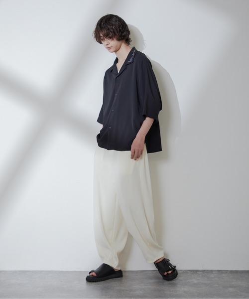 Loose/ルース（ルース）の「ドレープルーズ バルーンシェフパンツ（その他パンツ・メンズ・ブラック/オフホワイト・S/M/L）」の9枚目の写真