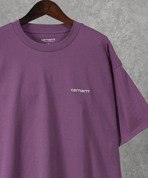 Carhartt WIP（カーハートダブリューアイピー）の「【Carhartt/カーハート】 ワンポイント ブランドネーム Tシャツ/ SCRIPT EMBROIDERY T-SHIRT/ビッグシルエット（Tシャツ/カットソー・メンズ・ダークオレンジ/ブラック/パープル/ホワイト・XL/M/L）」の4枚目の写真