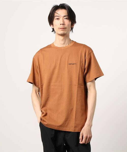 Carhartt WIP（カーハートダブリューアイピー）の「【Carhartt/カーハート】 ワンポイント ブランドネーム Tシャツ/ SCRIPT EMBROIDERY T-SHIRT/ビッグシルエット（Tシャツ/カットソー・メンズ・ダークオレンジ/ブラック/パープル/ホワイト・XL/M/L）」の10枚目の写真