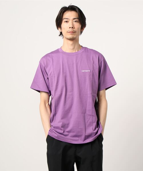 Carhartt WIP（カーハートダブリューアイピー）の「【Carhartt/カーハート】 ワンポイント ブランドネーム Tシャツ/ SCRIPT EMBROIDERY T-SHIRT/ビッグシルエット（Tシャツ/カットソー・メンズ・ダークオレンジ/ブラック/パープル/ホワイト・XL/M/L）」の9枚目の写真