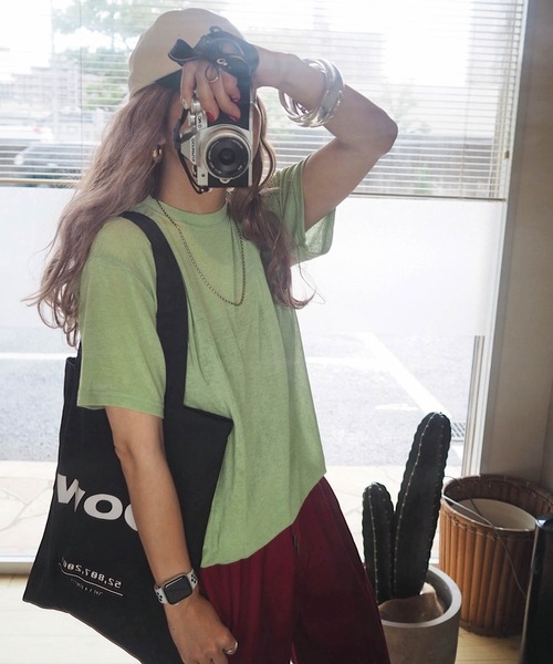 HWG_5（エイチダブルゴー）の「シアークルーネックカットソー（Tシャツ/カットソー・レディース・ホワイト/ブラック/カーキ/イエロー/オレンジ/ベージュ・FREE）」の5枚目の写真