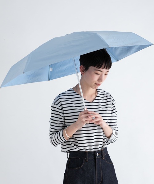ameme（アメメ）の「ameme　ポートリー遮光遮熱付き折畳傘（長傘・レディース・ホワイト/ライトブルー/ブラック/ピンク・FREE）」の3枚目の写真