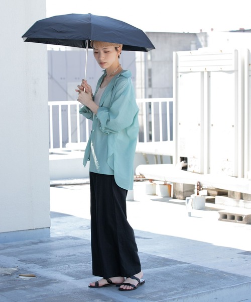 ameme（アメメ）の「ameme　ポートリー遮光遮熱付き折畳傘（長傘・レディース・ホワイト/ライトブルー/ブラック/ピンク・FREE）」の11枚目の写真