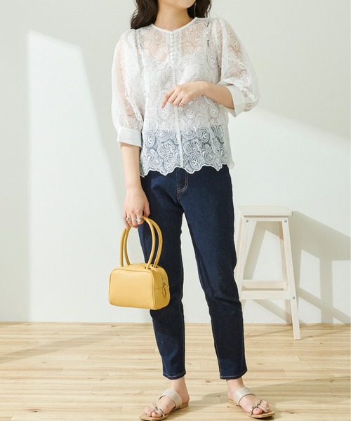 Ambre Neige（アンブルネージュ）の「【前後２WAY】オーガンジーシアーブラウス／WEB/EC限定商品（シャツ/ブラウス・レディース・ホワイト系1/ホワイト系2/アイボリー系1/アイボリー系2・FREE）」の20枚目の写真