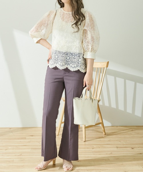 Ambre Neige（アンブルネージュ）の「【前後２WAY】オーガンジーシアーブラウス／WEB/EC限定商品（シャツ/ブラウス・レディース・ホワイト系1/ホワイト系2/アイボリー系1/アイボリー系2・FREE）」の6枚目の写真