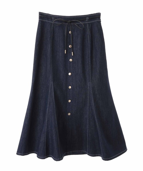 31 Sons de mode（トランテアン　ソン　ドゥ　モード）の「合皮ベルト付きデニムスカート（スカート・レディース・ピンク/インディゴブルー・38/36）」の16枚目の写真