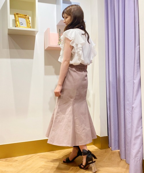 31 Sons de mode（トランテアン　ソン　ドゥ　モード）の「合皮ベルト付きデニムスカート（スカート・レディース・ピンク/インディゴブルー・38/36）」の15枚目の写真