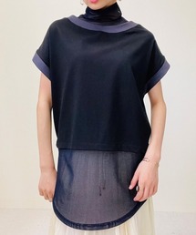 バックデザイン メッシュレイヤードライクトップス