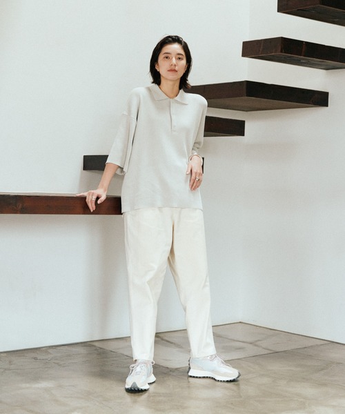 WYM LIDNM（ウィム バイ リドム）の「WIDE LOOSE RELAX KNIT POLO -Instagram Ex.-（ポロシャツ・メンズ・ブラック/ホワイト系/グリーン系・S/M/L）」の21枚目の写真