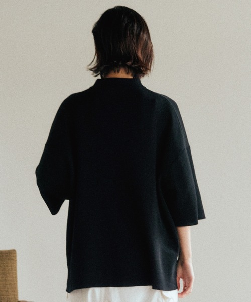 WYM LIDNM（ウィム バイ リドム）の「WIDE LOOSE RELAX KNIT POLO -Instagram Ex.-（ポロシャツ・メンズ・ブラック/ホワイト系/グリーン系・S/M/L）」の10枚目の写真