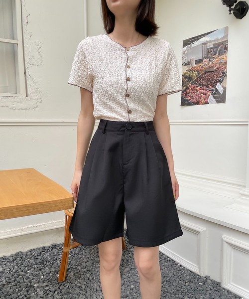 MAISON DE THERESE（メゾン ド テレーズ）の「ハイウエスト　ショート パンツ（その他パンツ・レディース・モカ/ブラック・S/M）」の17枚目の写真