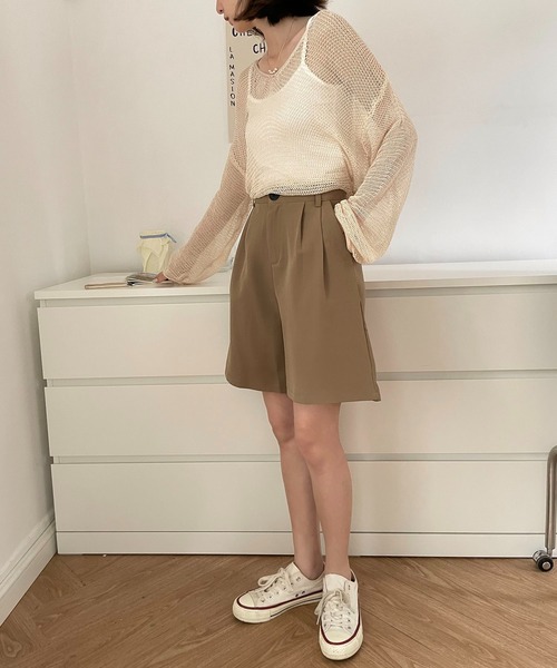 MAISON DE THERESE（メゾン ド テレーズ）の「ハイウエスト　ショート パンツ（その他パンツ・レディース・モカ/ブラック・S/M）」の7枚目の写真