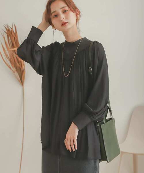 SENSE OF PLACE by URBAN RESEARCH（センスオブプレイスバイアーバンリサーチ）の「2WAYギャザーブラウス（シャツ/ブラウス・レディース・アイボリー/オレンジ/キャメル/ブラック・ONE）」の9枚目の写真