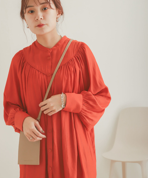 SENSE OF PLACE by URBAN RESEARCH（センスオブプレイスバイアーバンリサーチ）の「2WAYギャザーブラウス（シャツ/ブラウス・レディース・アイボリー/オレンジ/キャメル/ブラック・ONE）」の19枚目の写真