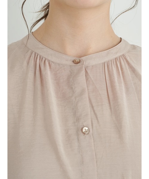 earth music&ecology（アースミュージックアンドエコロジー）の「ウエストドロストシアーチュニック ＊（シャツ/ブラウス・レディース・ブラック/ベージュ/ラベンダー・FREE）」の9枚目の写真