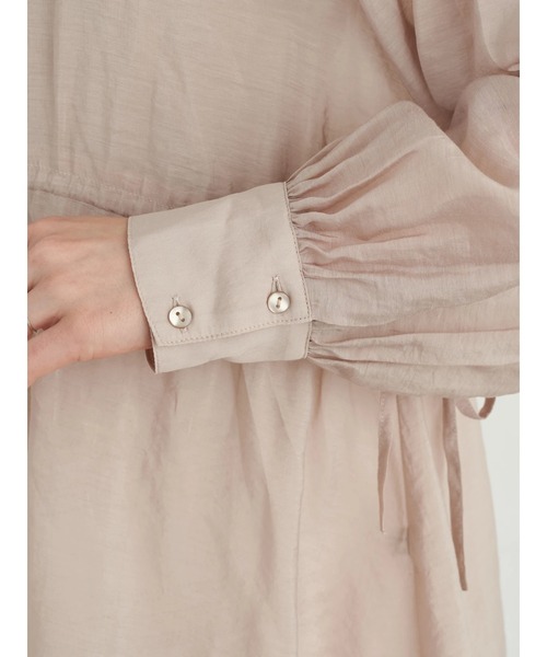 earth music&ecology（アースミュージックアンドエコロジー）の「ウエストドロストシアーチュニック ＊（シャツ/ブラウス・レディース・ブラック/ベージュ/ラベンダー・FREE）」の12枚目の写真