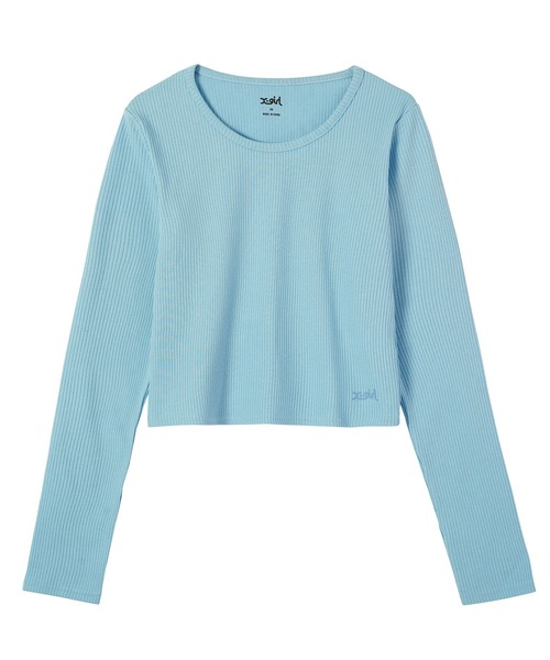 X-girl（エックスガール）の「2-PACK BASIC TOP（Tシャツ/カットソー・レディース・ライトブルー/マルチ・S/M/XS）」の17枚目の写真