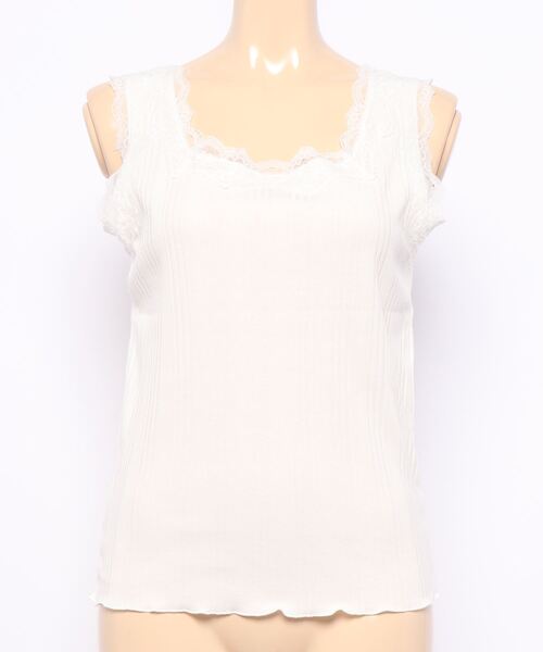 RETRO GIRL（レトロガール）の「２WAYレースタンク（タンクトップ・レディース・オフホワイト/ブラック/ライトグレー/ライトブラウン・FREE）」の12枚目の写真