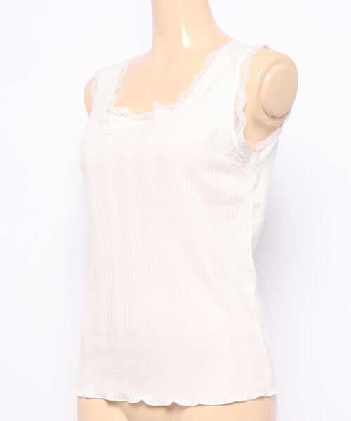 RETRO GIRL（レトロガール）の「２WAYレースタンク（タンクトップ・レディース・オフホワイト/ブラック/ライトグレー/ライトブラウン・FREE）」の13枚目の写真