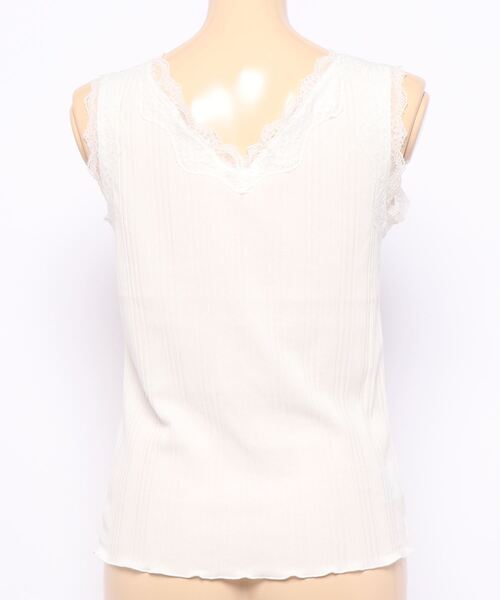 RETRO GIRL（レトロガール）の「２WAYレースタンク（タンクトップ・レディース・オフホワイト/ブラック/ライトグレー/ライトブラウン・FREE）」の14枚目の写真