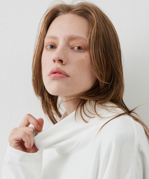 AIVER(アイバー)の「AIVER 16/-ウォッシュ天竺ルーズハイネックロンT(Tシャツ/カットソー・メンズ・ライトグレー/ホワイト/チャコールグレー/ブラック・MEDIUM/LARGE)」の12枚目の写真