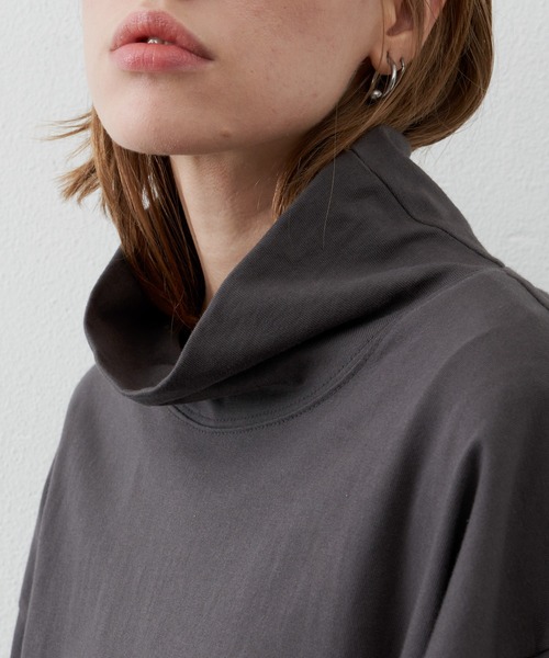 AIVER(アイバー)の「AIVER 16/-ウォッシュ天竺ルーズハイネックロンT(Tシャツ/カットソー・メンズ・ライトグレー/ホワイト/チャコールグレー/ブラック・MEDIUM/LARGE)」の13枚目の写真