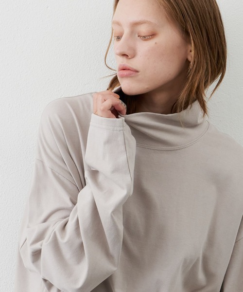 AIVER(アイバー)の「AIVER 16/-ウォッシュ天竺ルーズハイネックロンT(Tシャツ/カットソー・メンズ・ライトグレー/ホワイト/チャコールグレー/ブラック・MEDIUM/LARGE)」の17枚目の写真