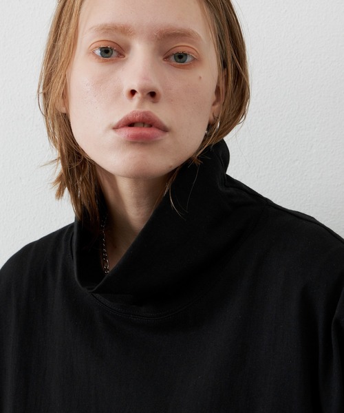 AIVER(アイバー)の「AIVER 16/-ウォッシュ天竺ルーズハイネックロンT(Tシャツ/カットソー・メンズ・ライトグレー/ホワイト/チャコールグレー/ブラック・MEDIUM/LARGE)」の6枚目の写真