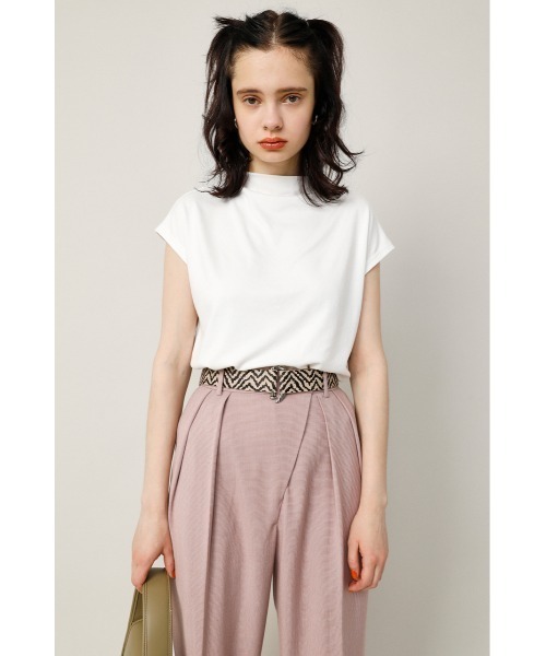 SLY(スライ)の「BOTTLE N/C SHORT SLEEVE TOPS ボトルネックショートスリーブ トップス(Tシャツ/カットソー・レディース・ホワイト/ブラック/グレー/ライム・FREE)」の11枚目の写真